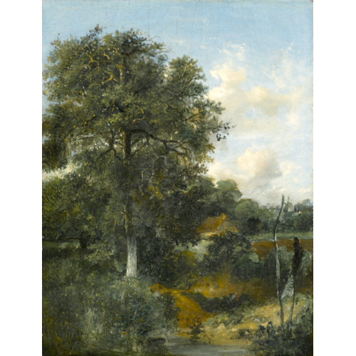 A Wooded Landscape with an Oak